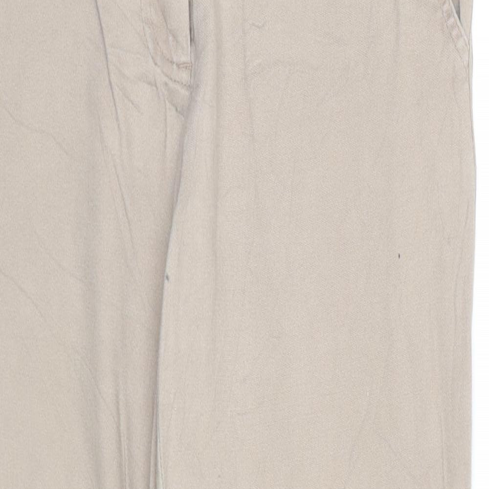 In Extenso Womens Beige Cotton Chino Trousers Size 10 Regular Zip