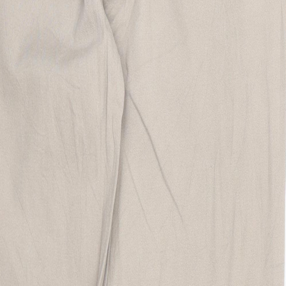 In Extenso Womens Beige Cotton Chino Trousers Size 10 Regular Zip