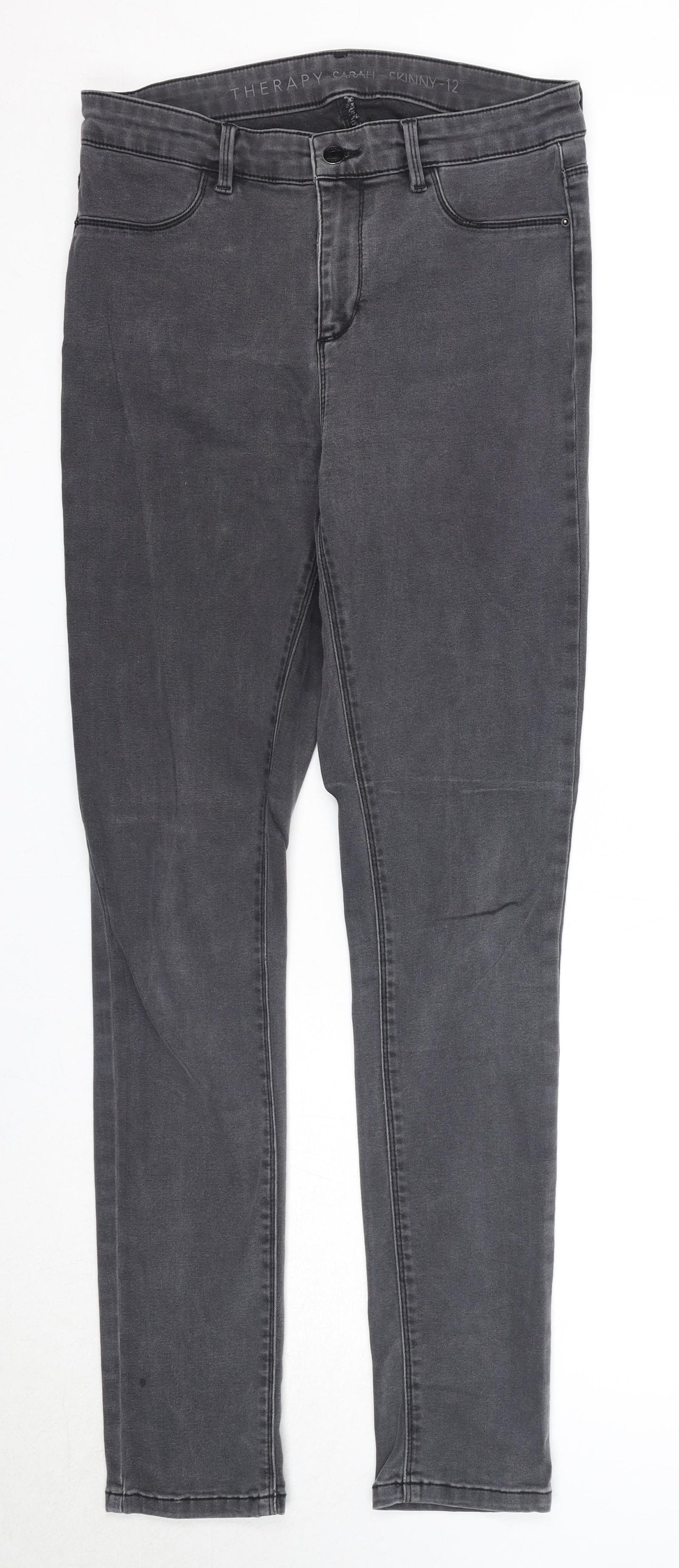 Therapy Womens Black Cotton Skinny Jeans Size 12 Regular Zip