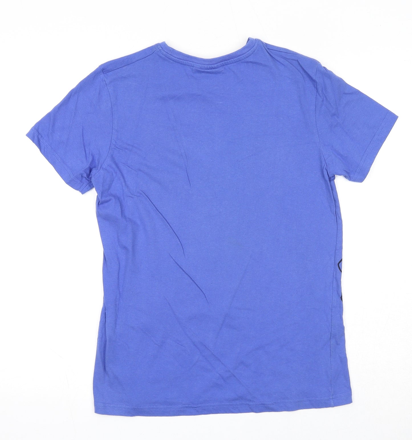 Superman Boys Blue Cotton Basic T-Shirt Size 13-14 Years Round Neck Pullover - Superman