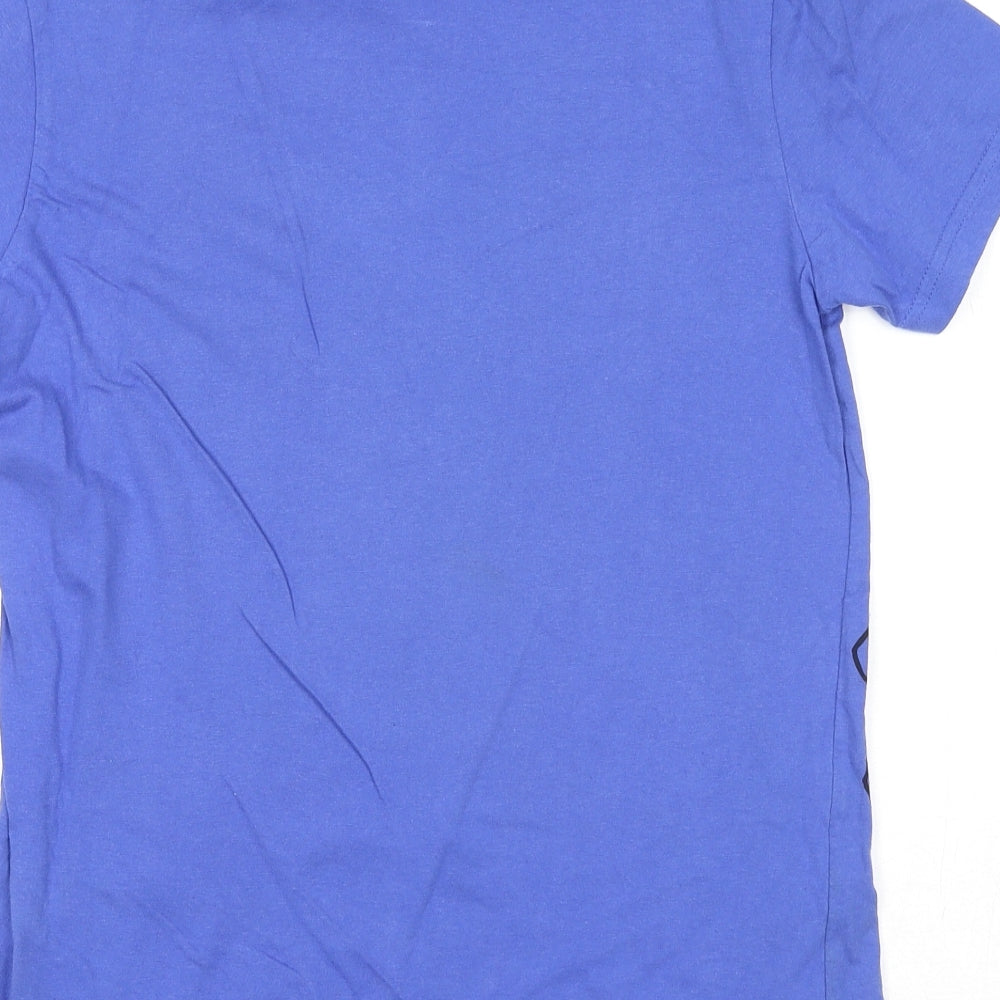 Superman Boys Blue Cotton Basic T-Shirt Size 13-14 Years Round Neck Pullover - Superman