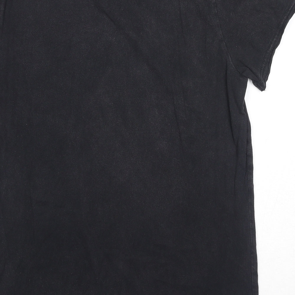 NEXT Boys Black Cotton Basic T-Shirt Size 15 Years Round Neck Pullover - Born To Tour