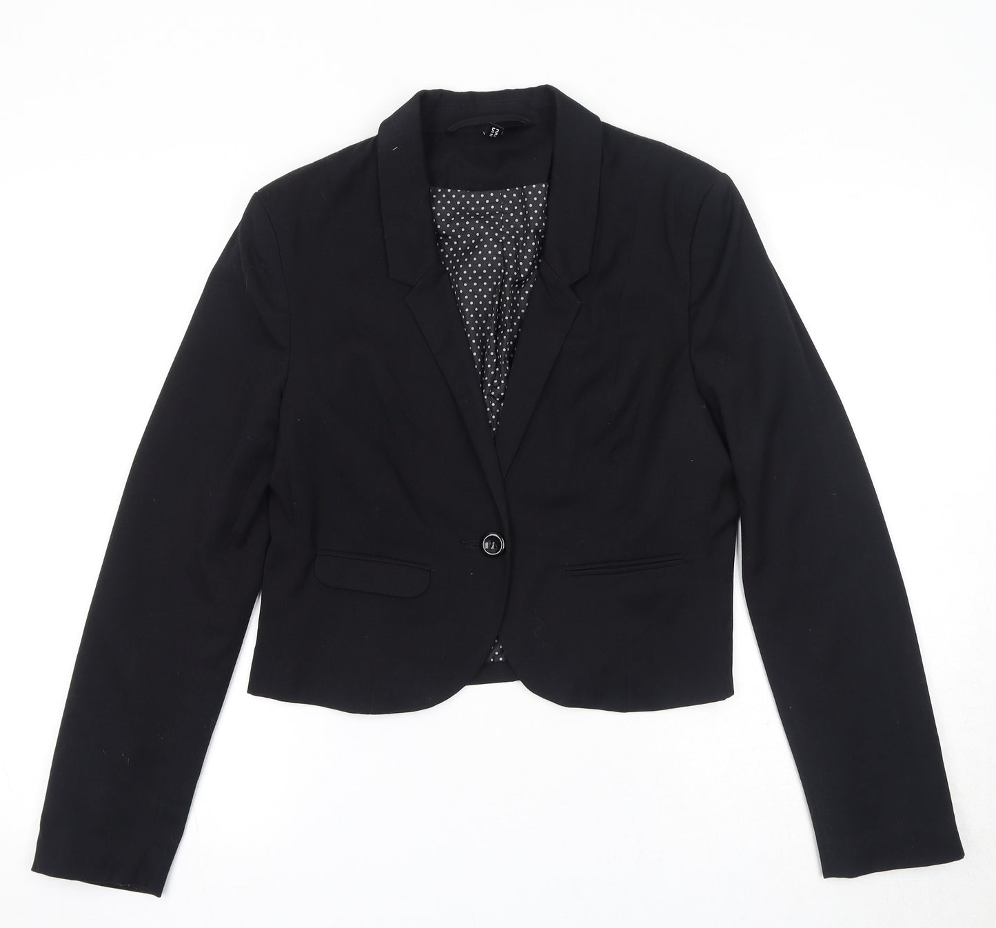 Divided by H&M Womens Black Jacket Blazer Size 12 Button