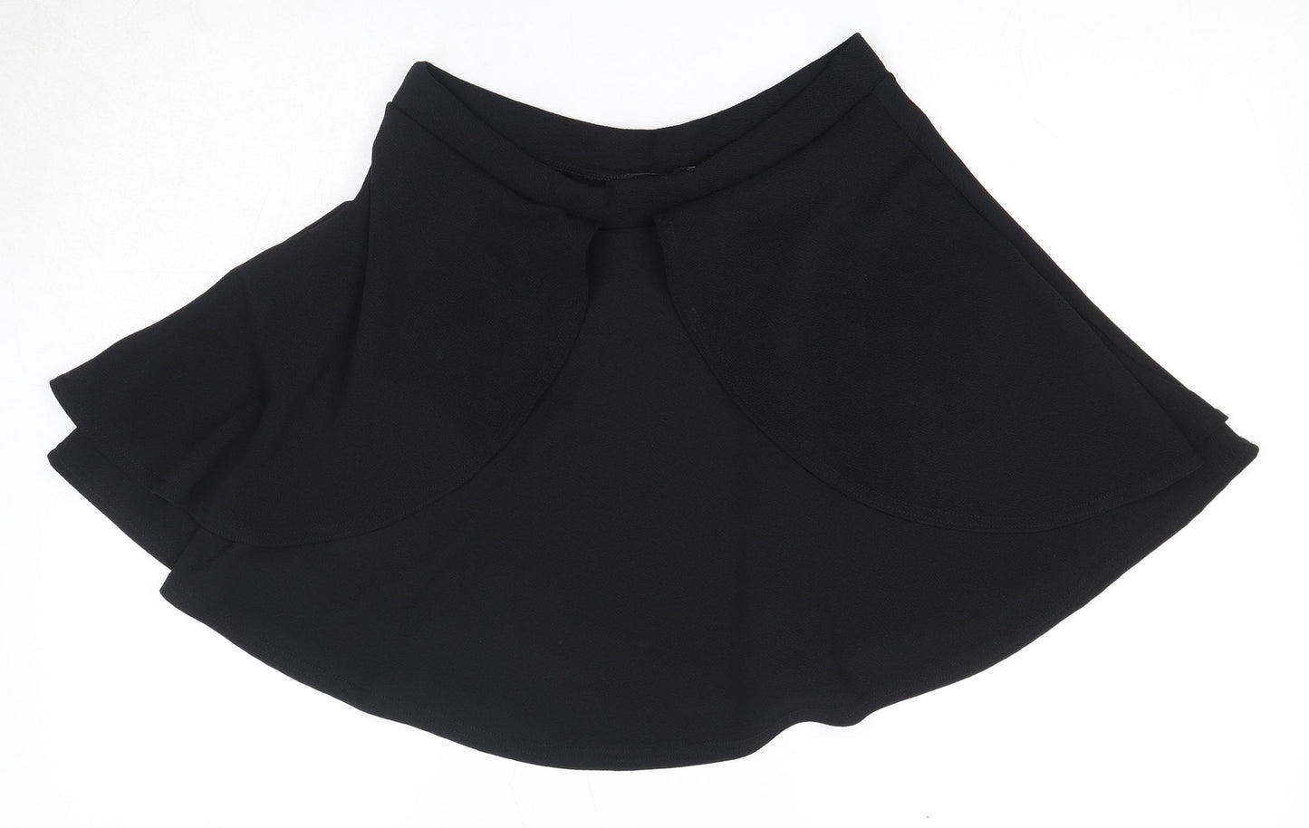 Boohoo Womens Black Polyester Skater Skirt Size 14