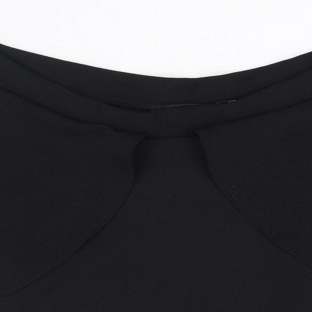 Boohoo Womens Black Polyester Skater Skirt Size 14