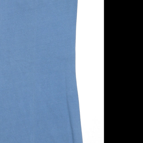 H&M Womens Blue Polyester Tank Dress Size S Round Neck Pullover - Flower Detail