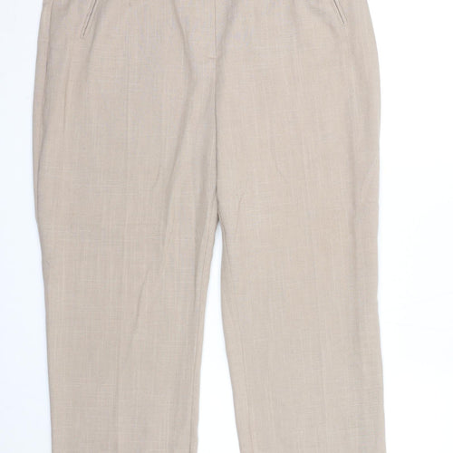 Berkertex Womens Beige Polyester Carrot Trousers Size 18 Regular Zip
