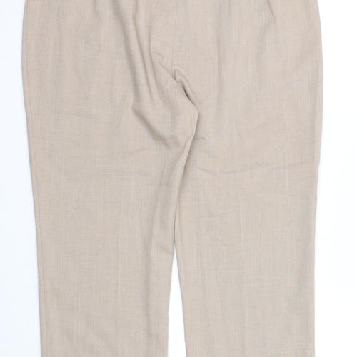 Berkertex Womens Beige Polyester Carrot Trousers Size 18 Regular Zip