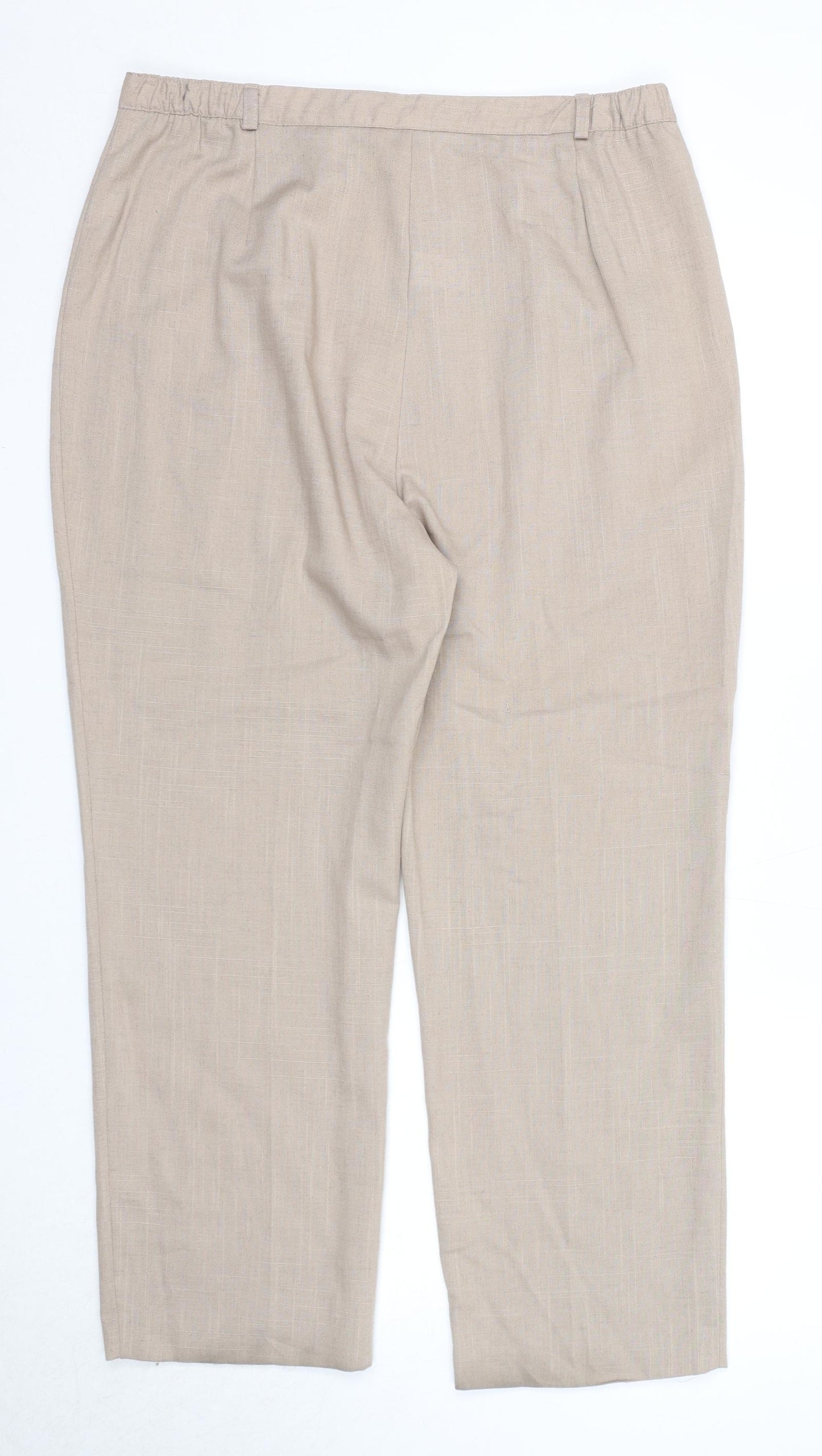 Berkertex Womens Beige Polyester Carrot Trousers Size 18 Regular Zip