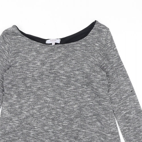 Blue Inc Womens Grey Boat Neck Acrylic Pullover Jumper Size S