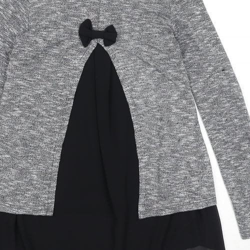 Blue Inc Womens Grey Boat Neck Acrylic Pullover Jumper Size S