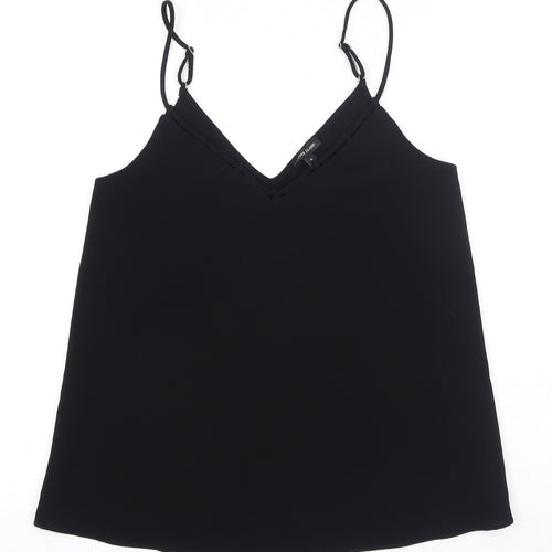 River Island Womens Black Polyester Camisole Tank Size 6 V-Neck
