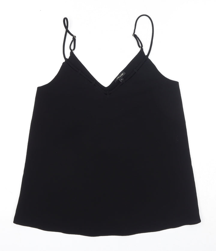 River Island Womens Black Polyester Camisole Tank Size 6 V-Neck