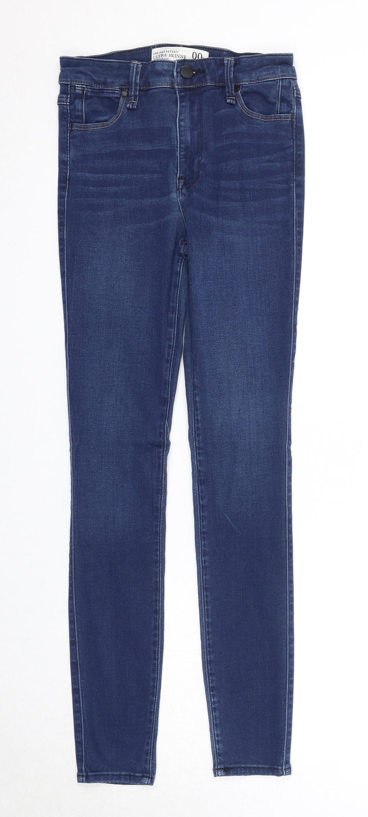 The A&F Sateen Womens Blue Cotton Skinny Jeans Size 24 in L29 in Regular Zip