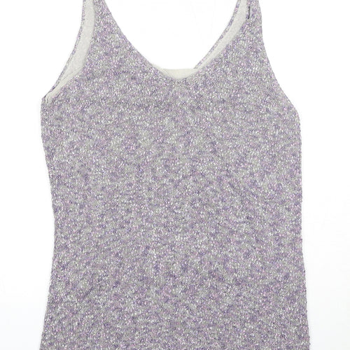 Sigrid Olsen Womens Purple Viscose Basic Tank Size L V-Neck