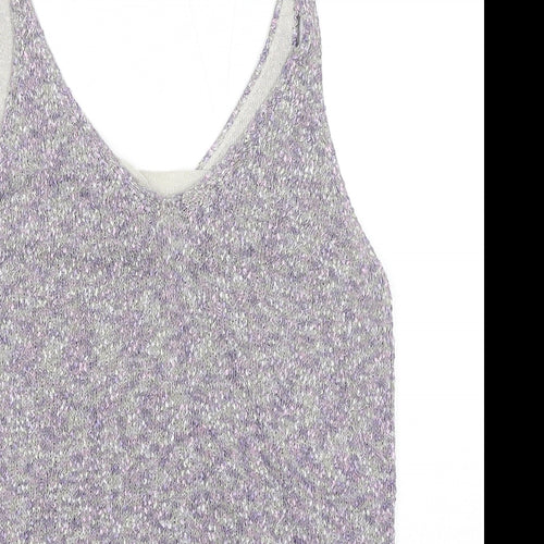 Sigrid Olsen Womens Purple Viscose Basic Tank Size L V-Neck