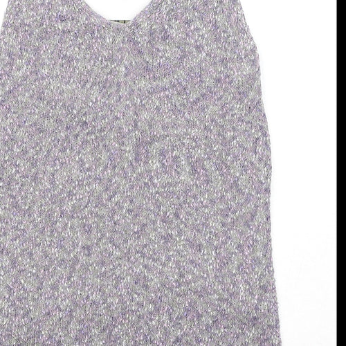 Sigrid Olsen Womens Purple Viscose Basic Tank Size L V-Neck