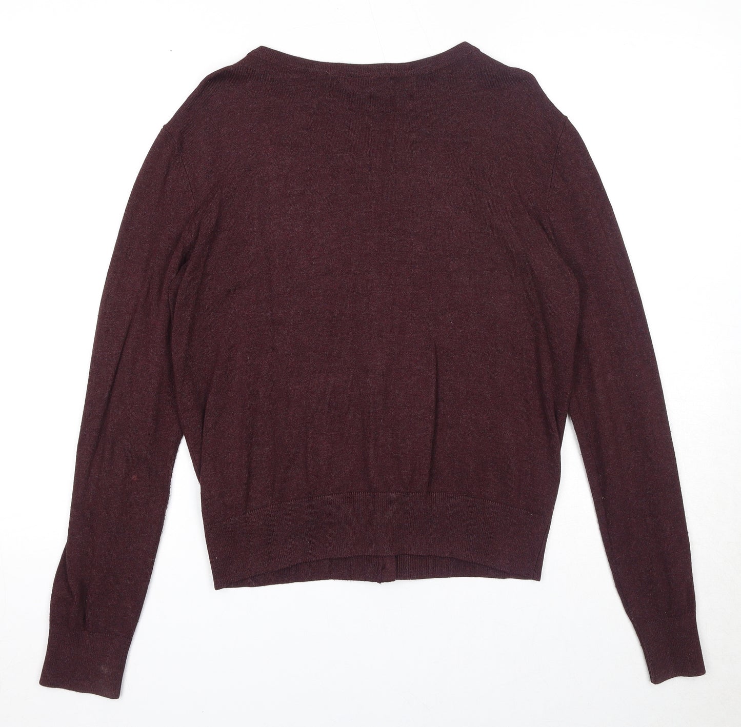 H&M Womens Purple Round Neck Viscose Pullover Jumper Size M