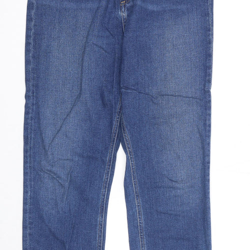 ASOS Womens Blue Cotton Straight Jeans Size 30 in L32 in Regular Zip