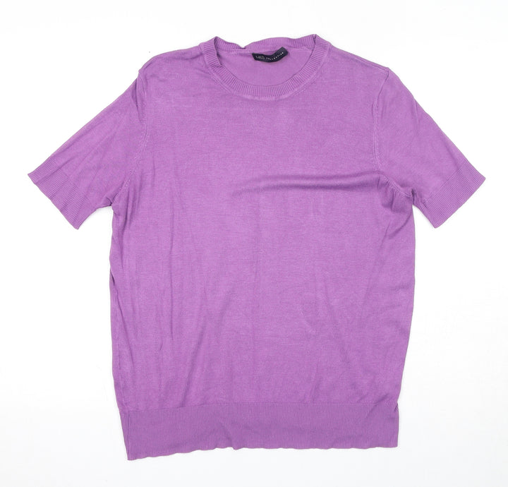 Marks and Spencer Womens Purple Round Neck Viscose Pullover Jumper Size 12