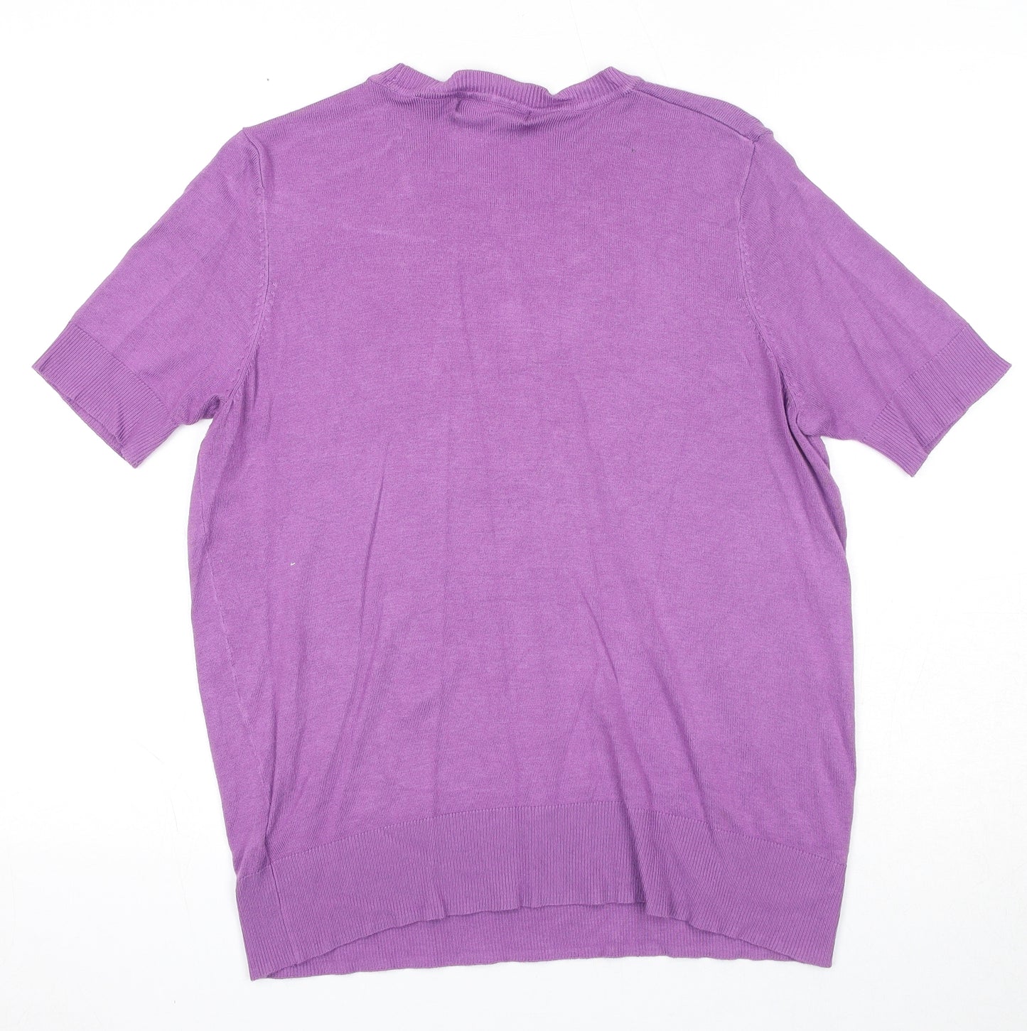Marks and Spencer Womens Purple Round Neck Viscose Pullover Jumper Size 12