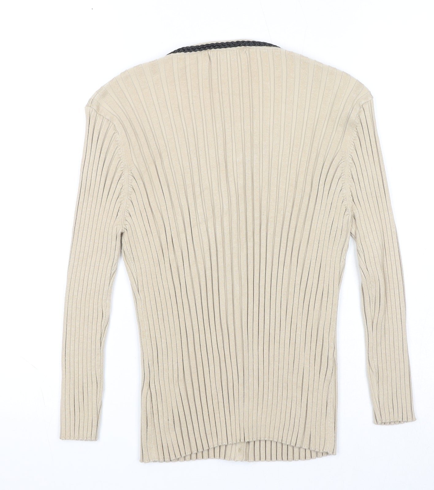 Precis Womens Black Round Neck Viscose Cardigan Jumper Size L