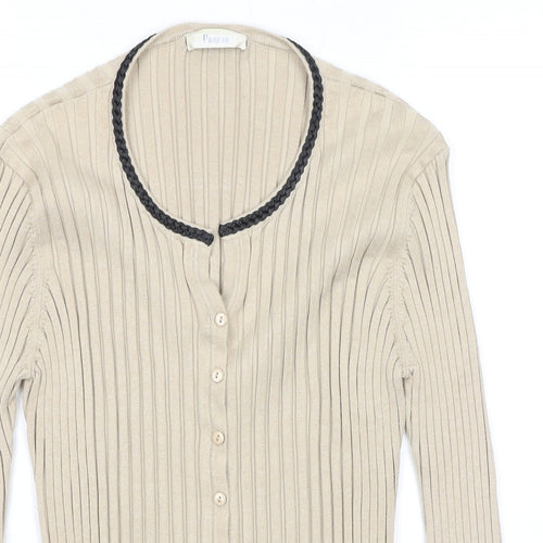 Precis Womens Black Round Neck Viscose Cardigan Jumper Size L
