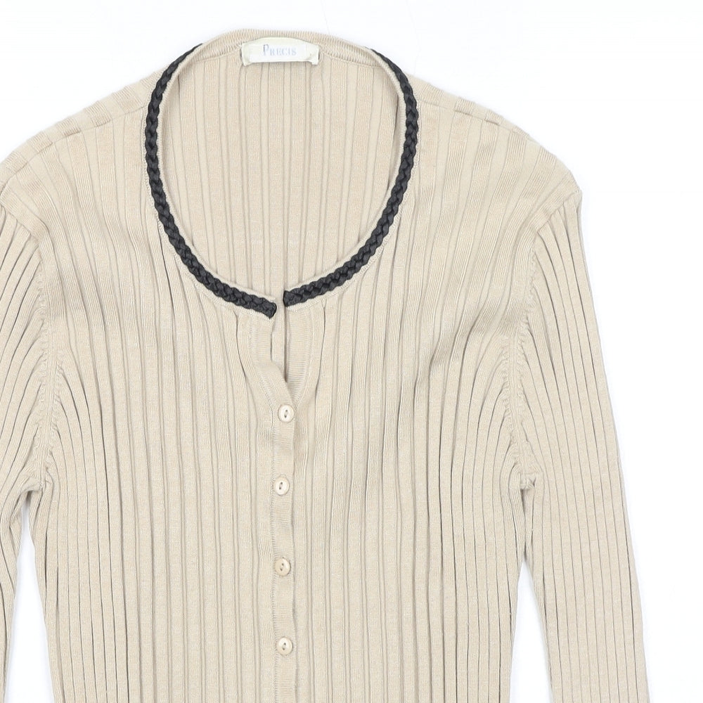 Precis Womens Black Round Neck Viscose Cardigan Jumper Size L