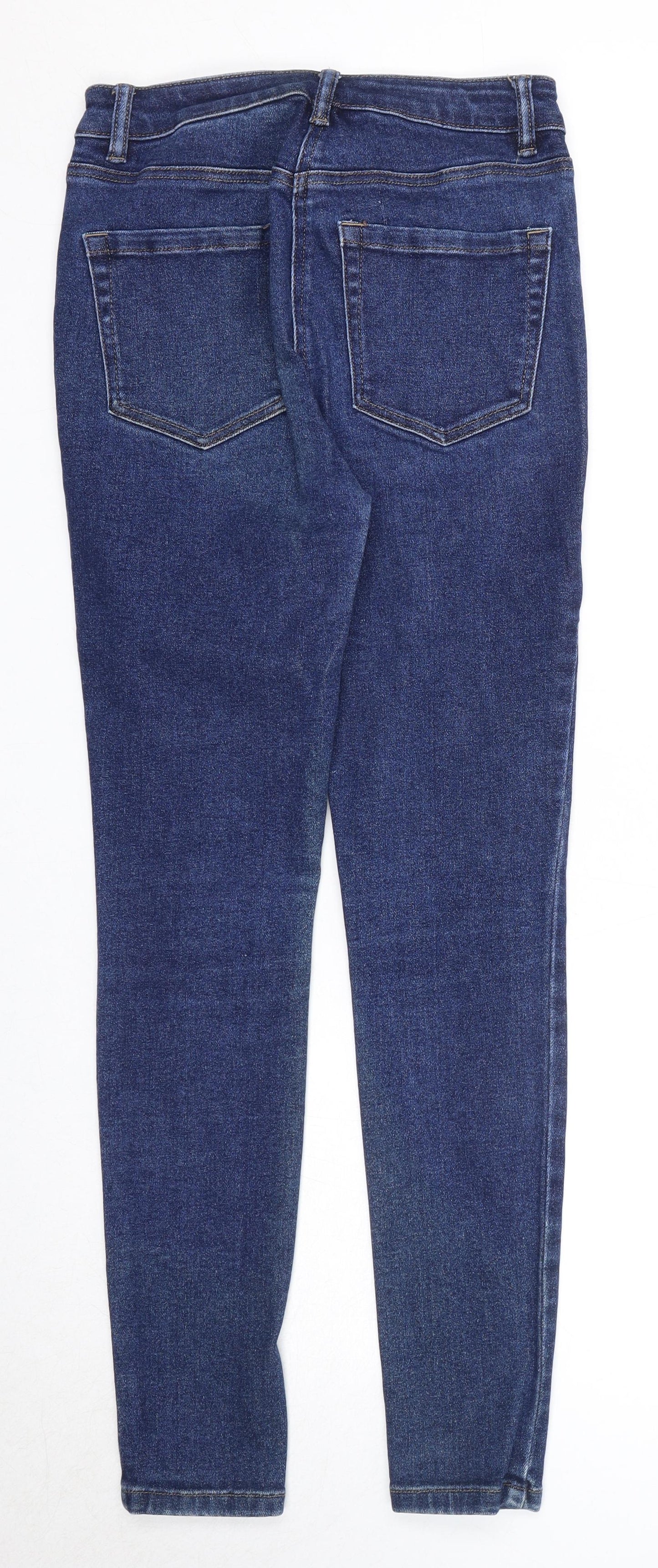 NEXT Womens Blue Cotton Skinny Jeans Size 8 Regular Zip