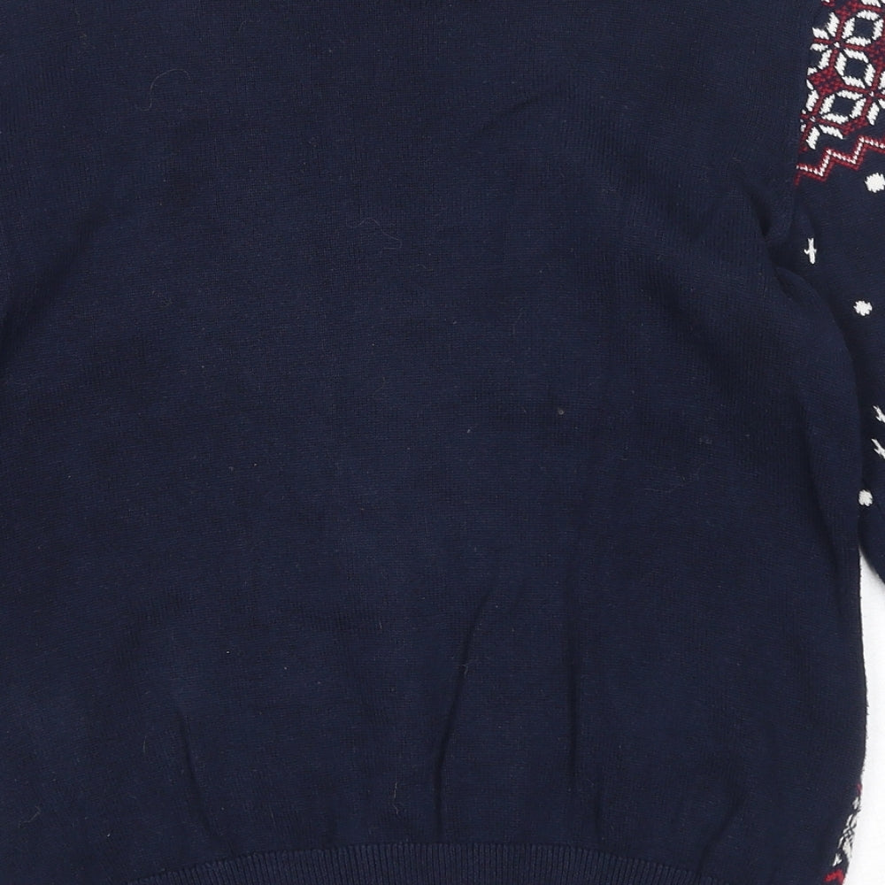NEXT Boys Blue Round Neck Geometric Cotton Pullover Jumper Size 8-9 Years Pullover - Star Wars Yoda