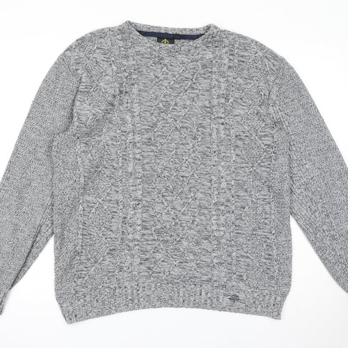 Strength & Honour Mens Grey Round Neck Cotton Pullover Jumper Size XL Long Sleeve