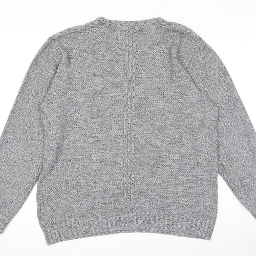 Strength & Honour Mens Grey Round Neck Cotton Pullover Jumper Size XL Long Sleeve