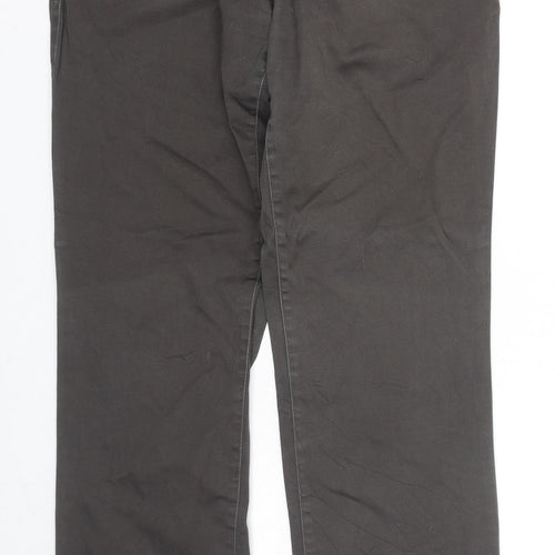 Broadway Womens Grey Cotton Trousers Size 10 Regular Zip