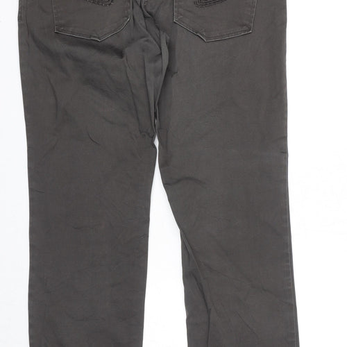 Broadway Womens Grey Cotton Trousers Size 10 Regular Zip
