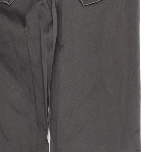 Broadway Womens Grey Cotton Trousers Size 10 Regular Zip