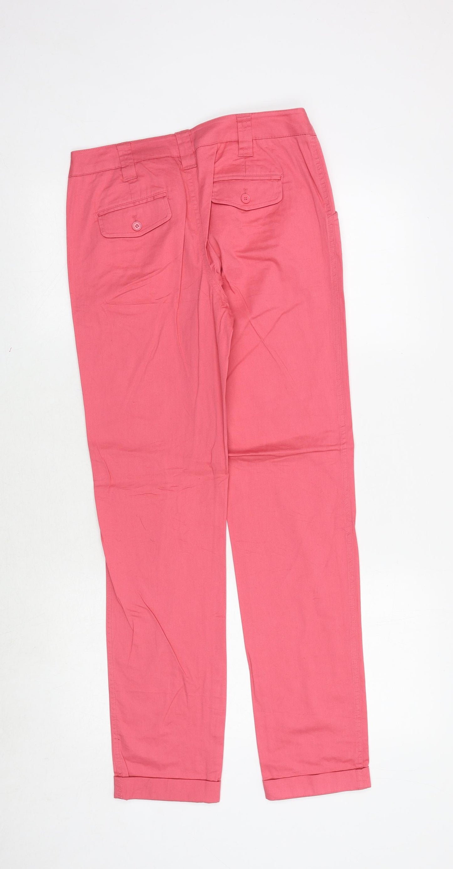 AJC Womens Pink Cotton Trousers Size 8 Extra-Slim Zip