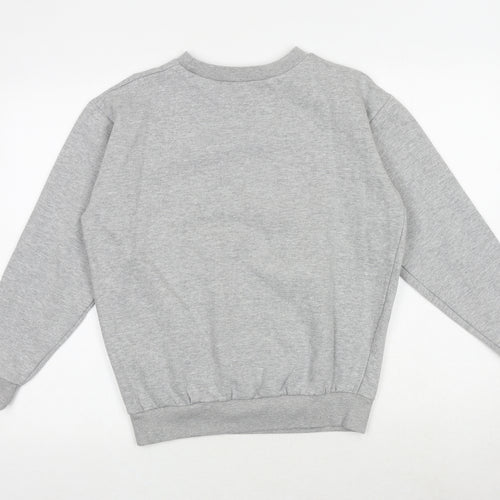 PARISIAN SIGNATURE Womens Grey Floral Cotton Pullover Sweatshirt Size 8 Pullover