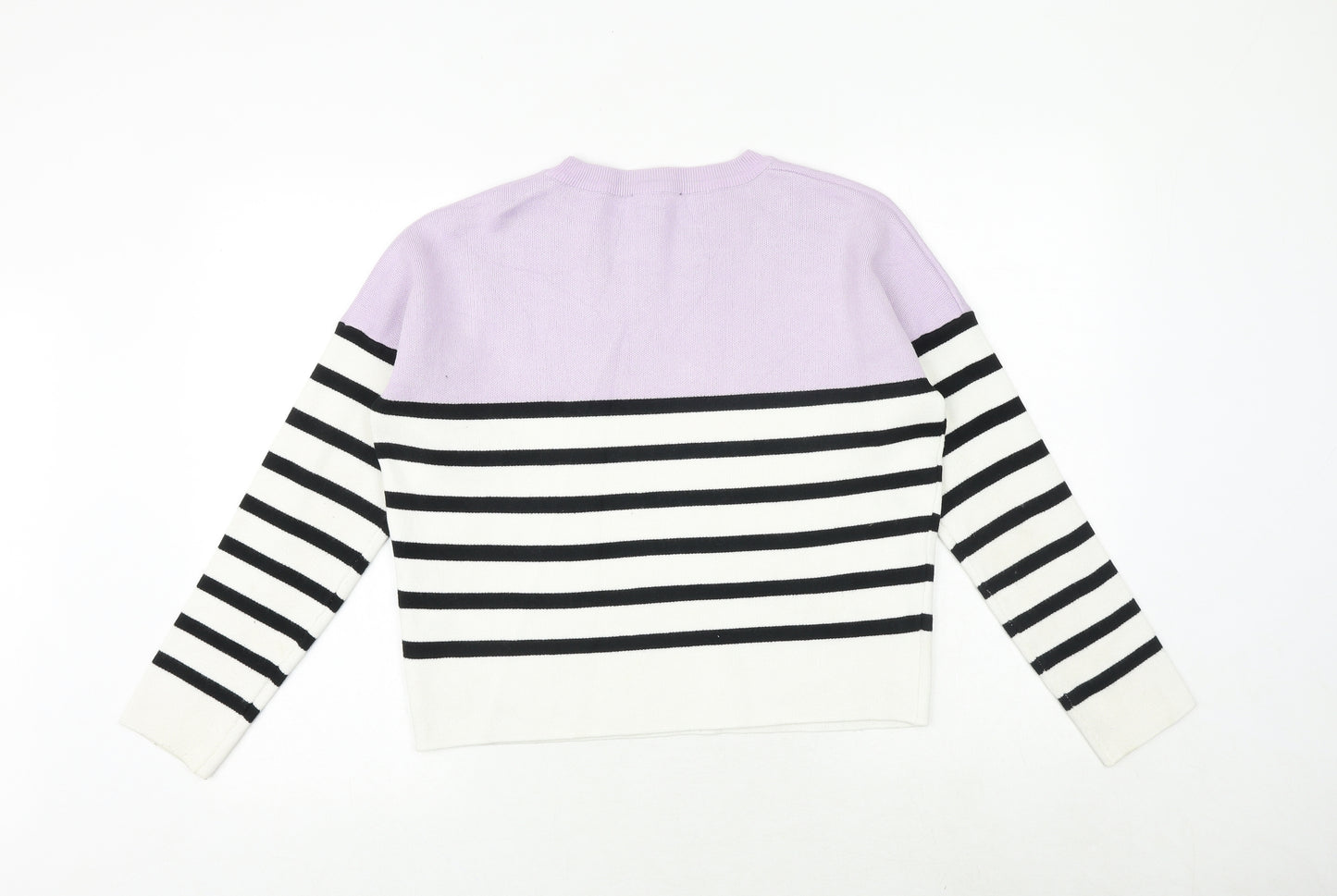 New Look Womens Multicoloured Round Neck Striped Viscose Pullover Jumper Size S