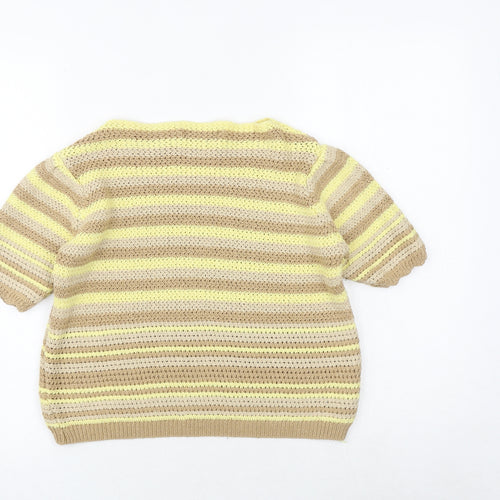 Isabella D Womens Multicoloured Round Neck Striped Polyester Pullover Jumper Size S - Size S/M