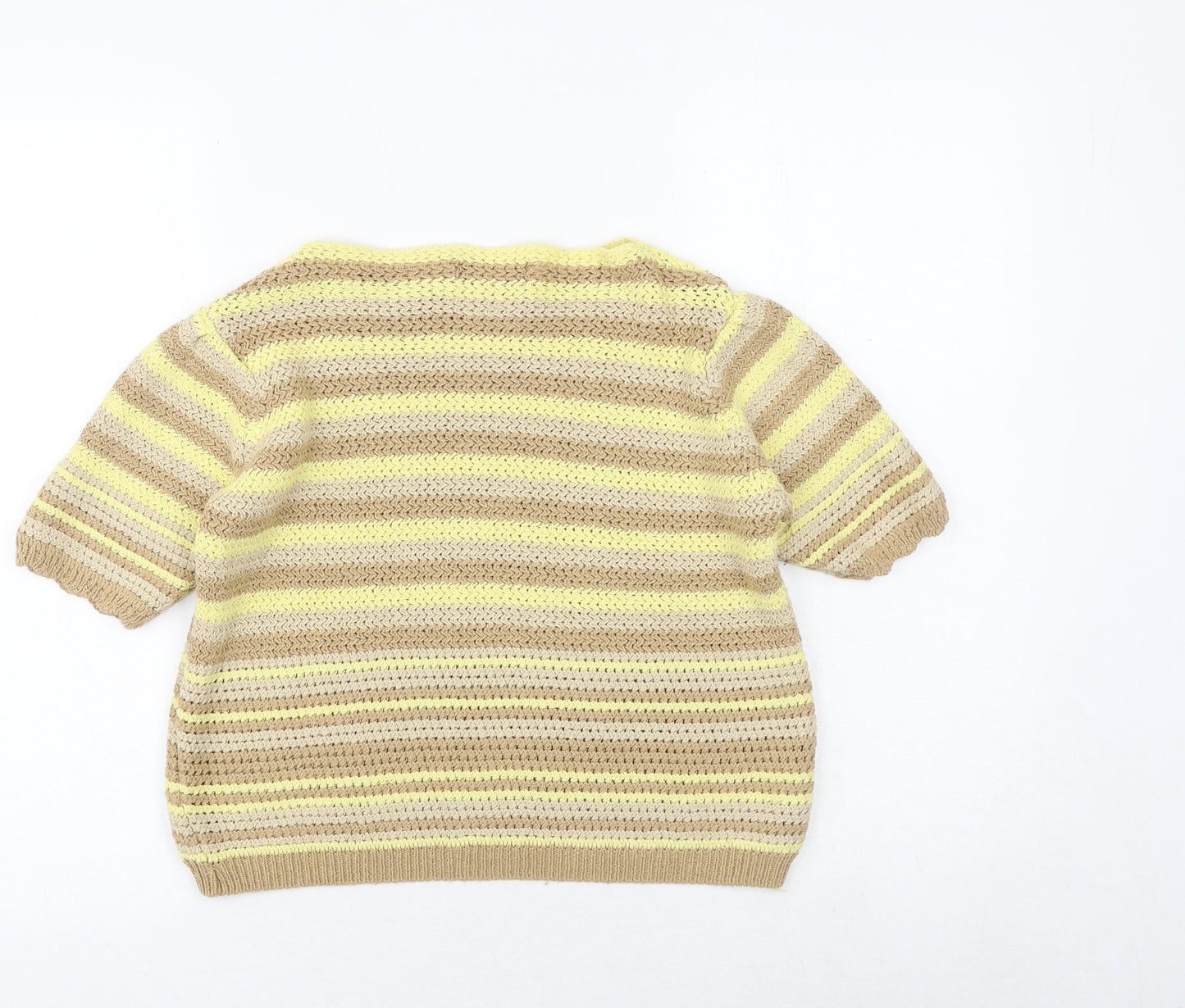 Isabella D Womens Multicoloured Round Neck Striped Polyester Pullover Jumper Size S - Size S/M