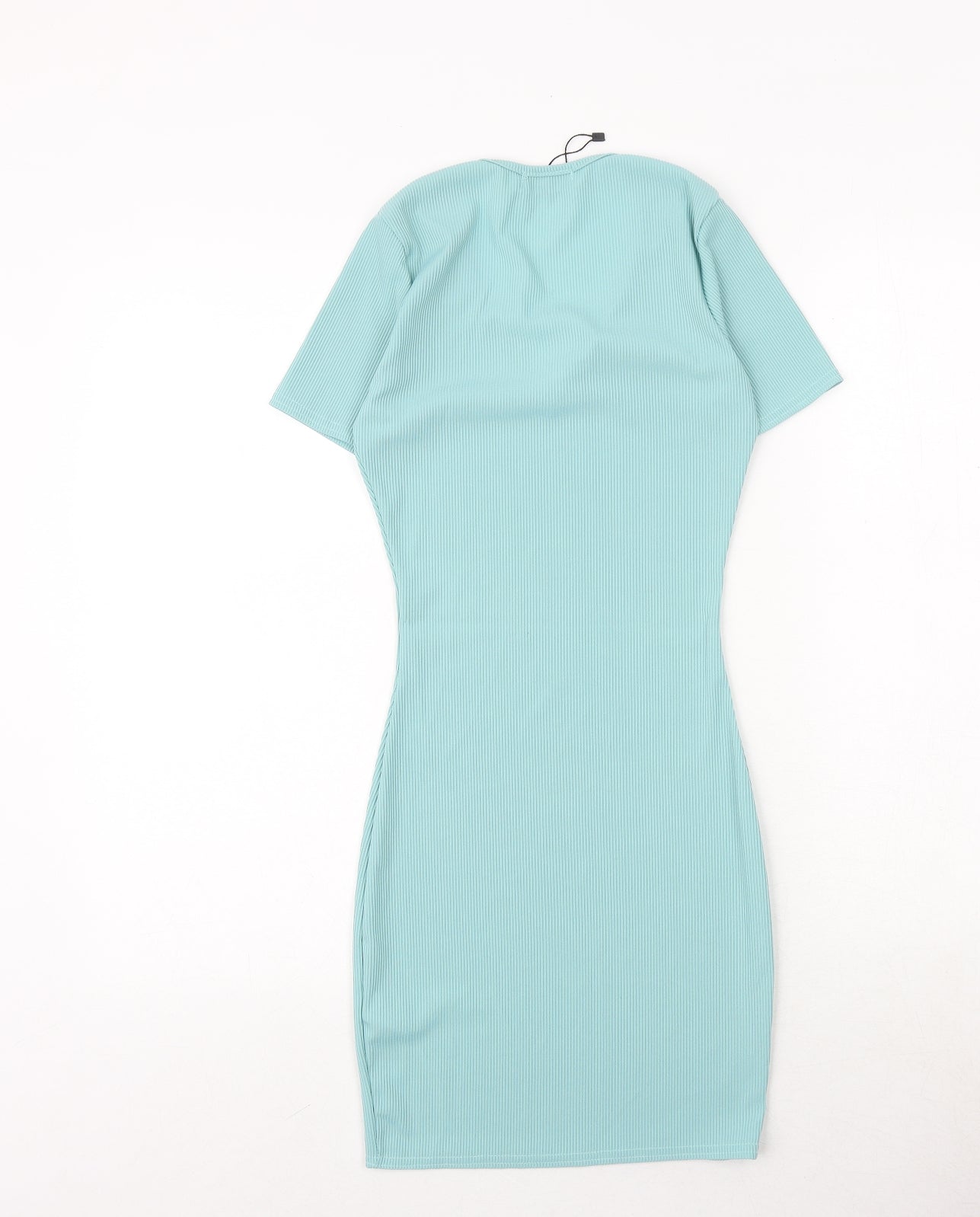 PRETTYLITTLETHING Womens Green Polyester Bodycon Size 8 V-Neck Pullover