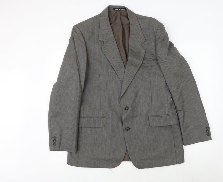 GREENWOODS Mens Grey Wool Jacket Suit Jacket Size 42 Regular