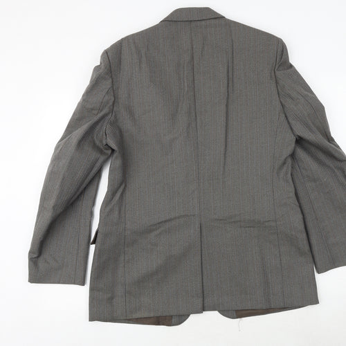 GREENWOODS Mens Grey Wool Jacket Suit Jacket Size 42 Regular