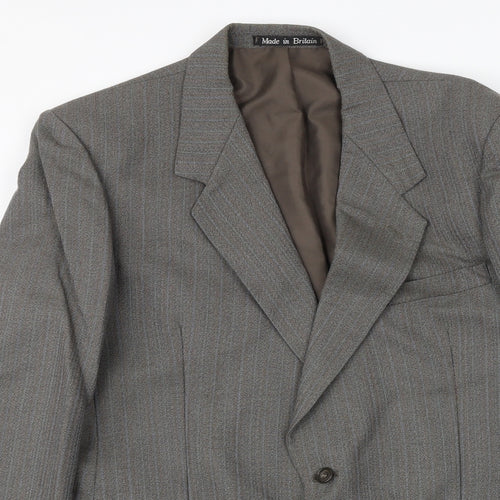 GREENWOODS Mens Grey Wool Jacket Suit Jacket Size 42 Regular