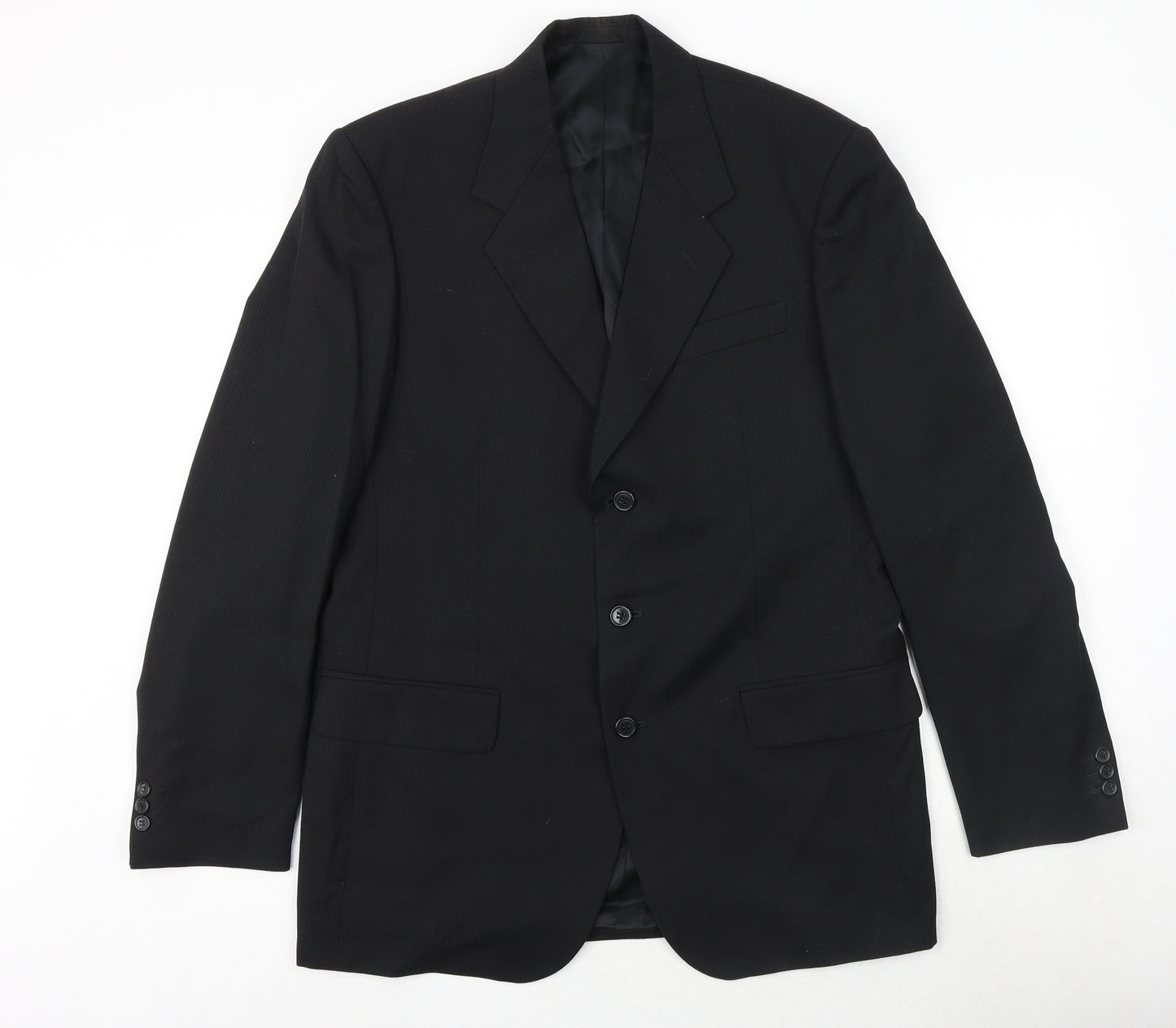 Hornes Mens Black Polyester Jacket Suit Jacket Size 40 Regular