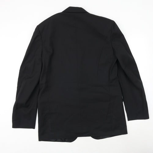 Hornes Mens Black Polyester Jacket Suit Jacket Size 40 Regular