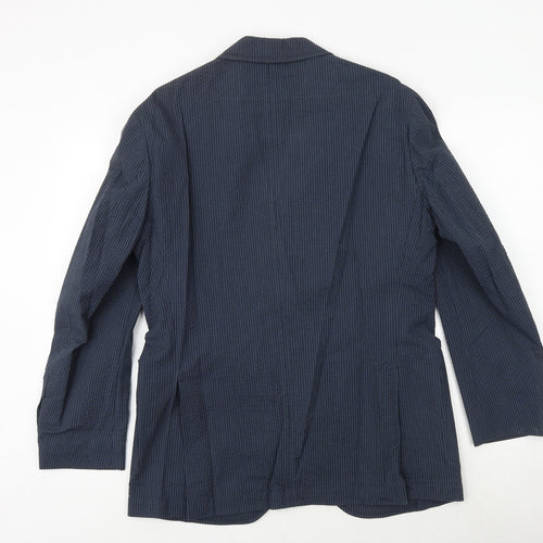 Skopes Mens Blue Striped Cotton Jacket Suit Jacket Size 38 Regular