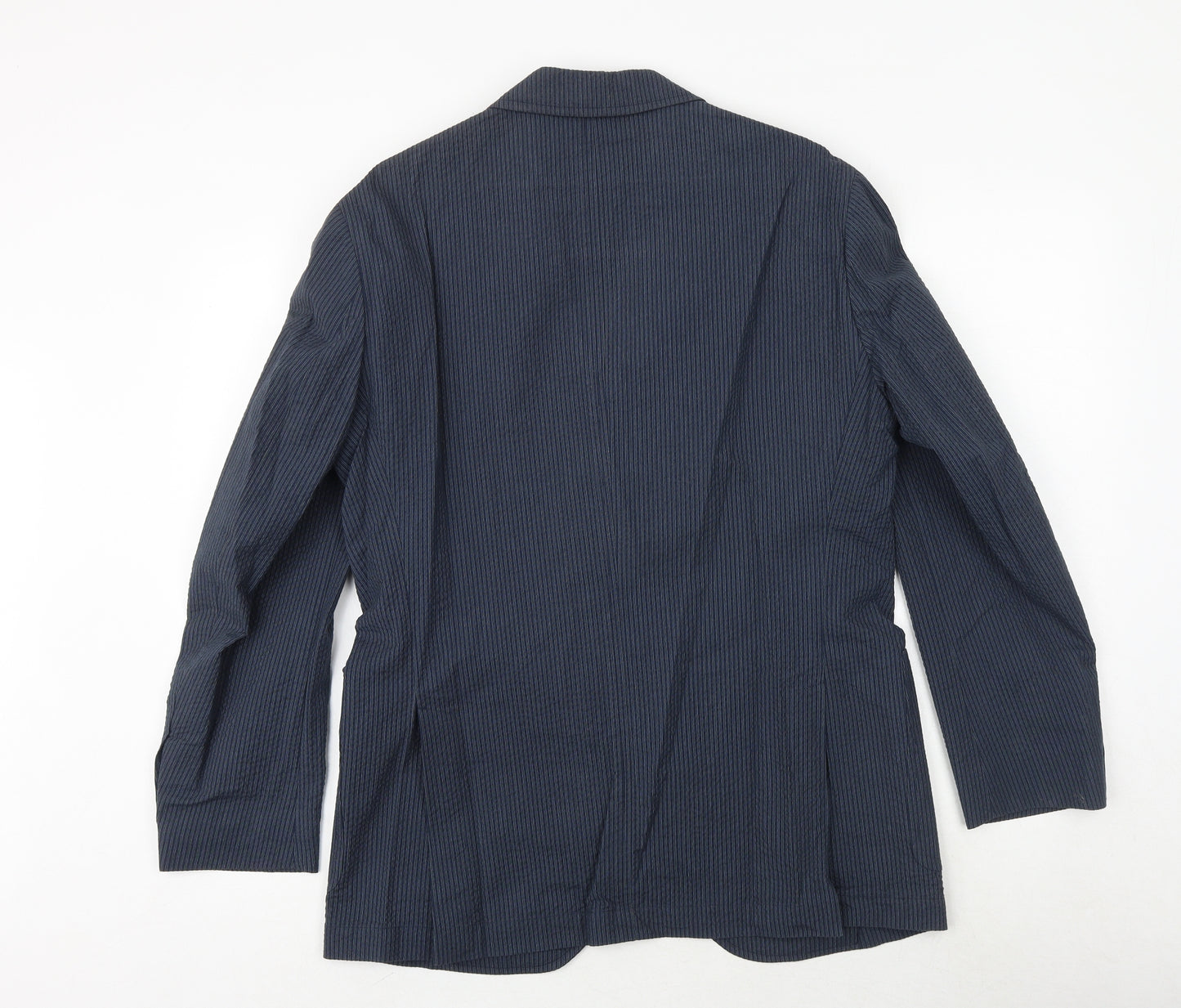 Skopes Mens Blue Striped Cotton Jacket Suit Jacket Size 38 Regular