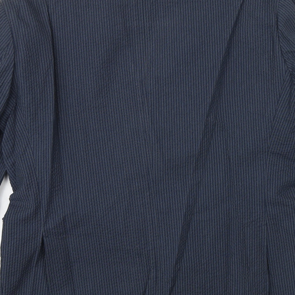 Skopes Mens Blue Striped Cotton Jacket Suit Jacket Size 38 Regular