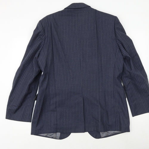 Jackson The Tailor Mens Blue Striped Polyester Jacket Suit Jacket Size 38 Regular